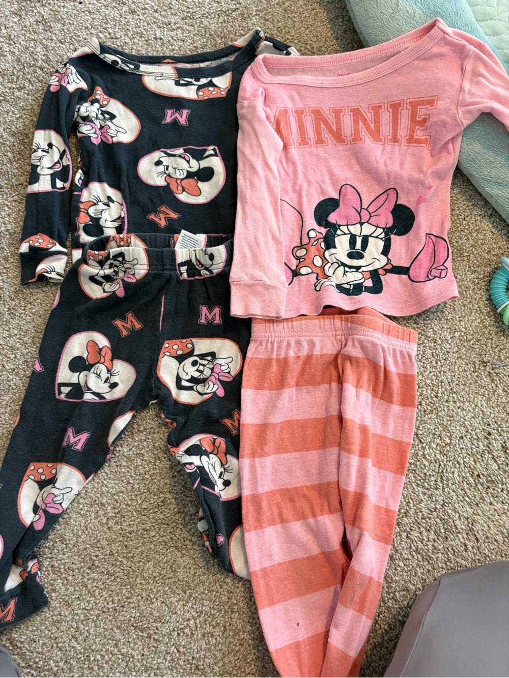 Disney Minnie Mouse Pink and Navy Kids Pajama Set